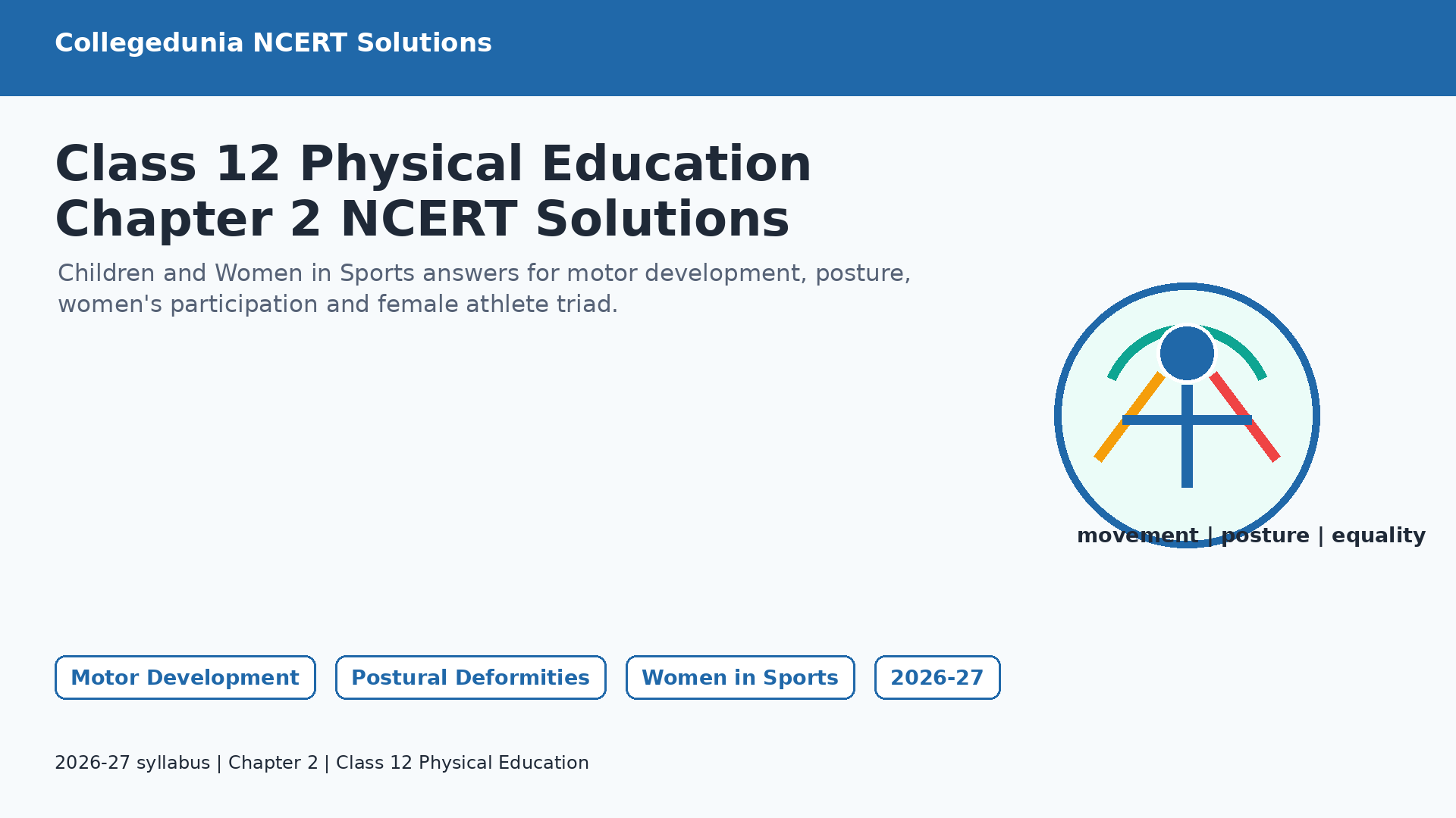 Class 12 Physical Education Chapter 2 Children and Women in Sports NCERT Solutions 2026-27