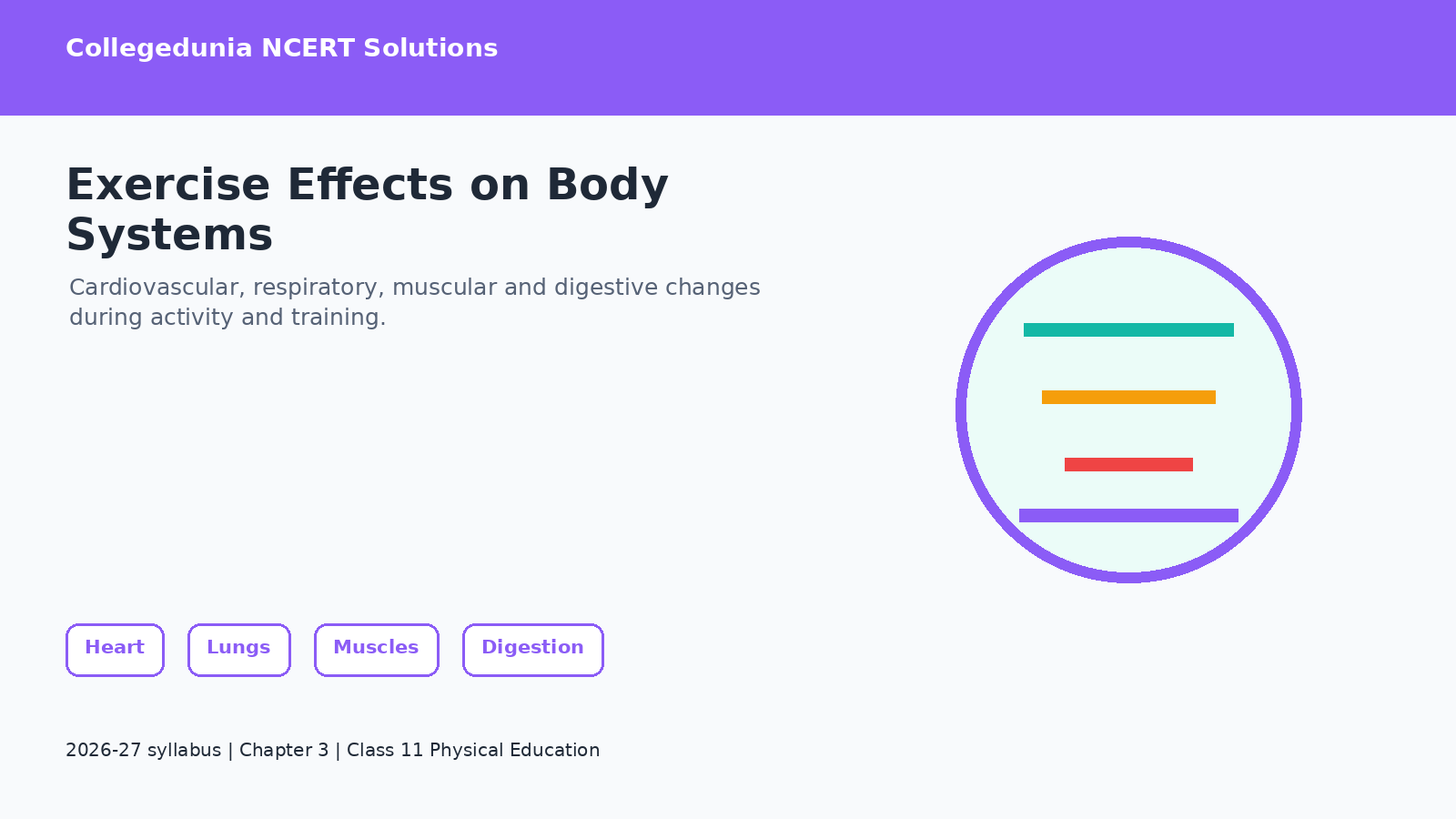 Effects of exercise on body systems in Class 11 Physical Education Chapter 3