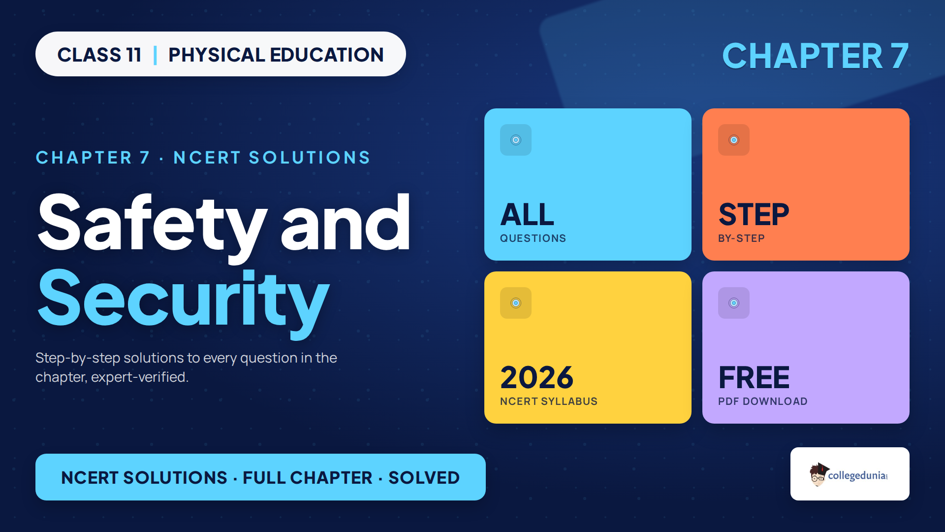 Class 11 Physical Education Chapter 7 Safety and Security NCERT Solutions 2026-27