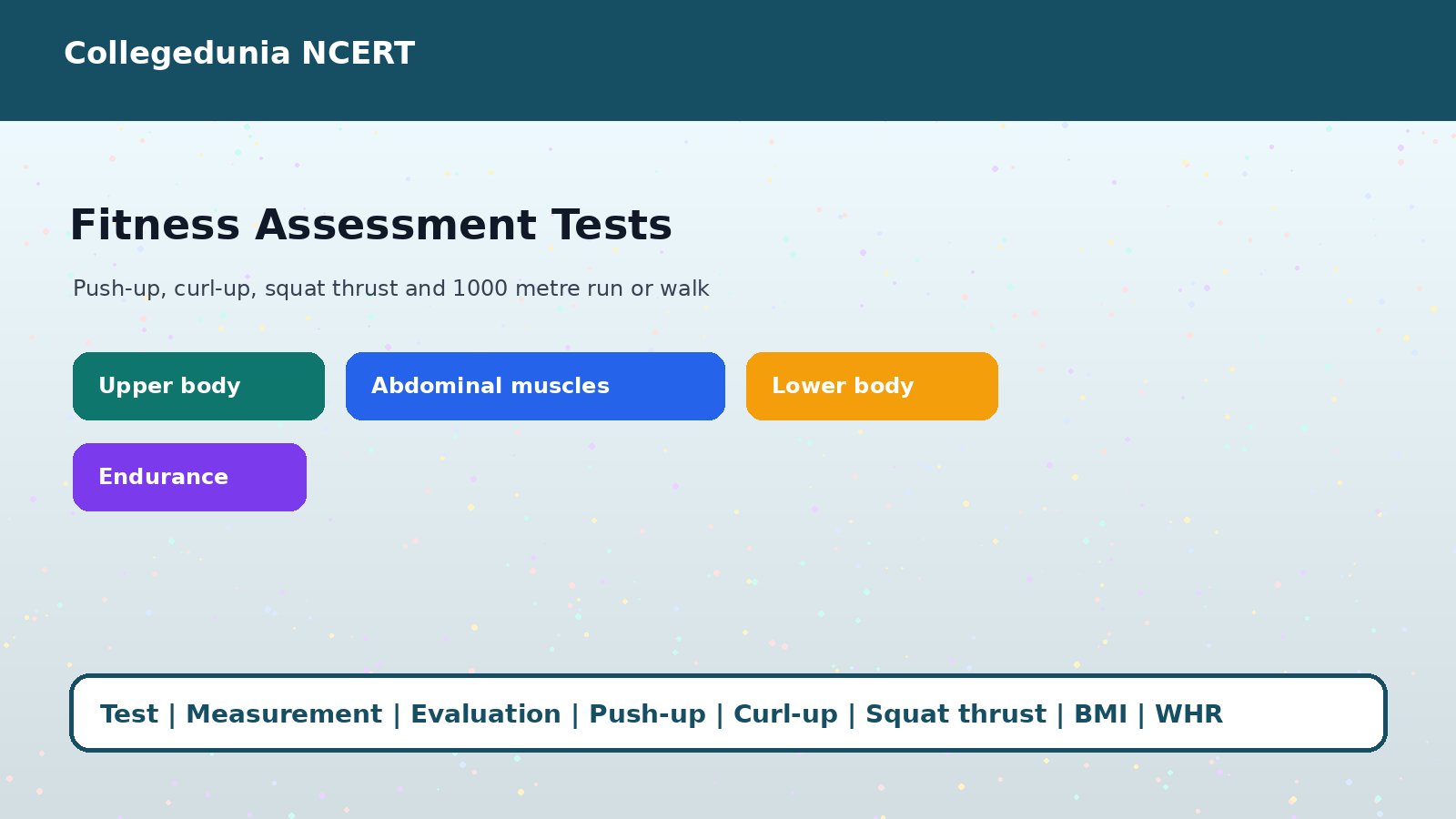 Fitness assessment tests in Class 11 Physical Education Chapter 9