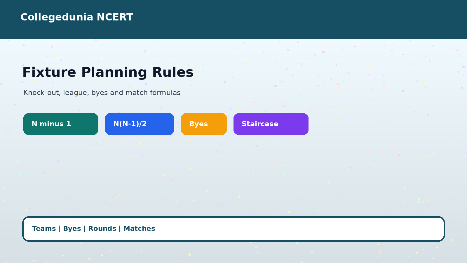 Fixture drawing rules for Class 11 Physical Education Chapter 10