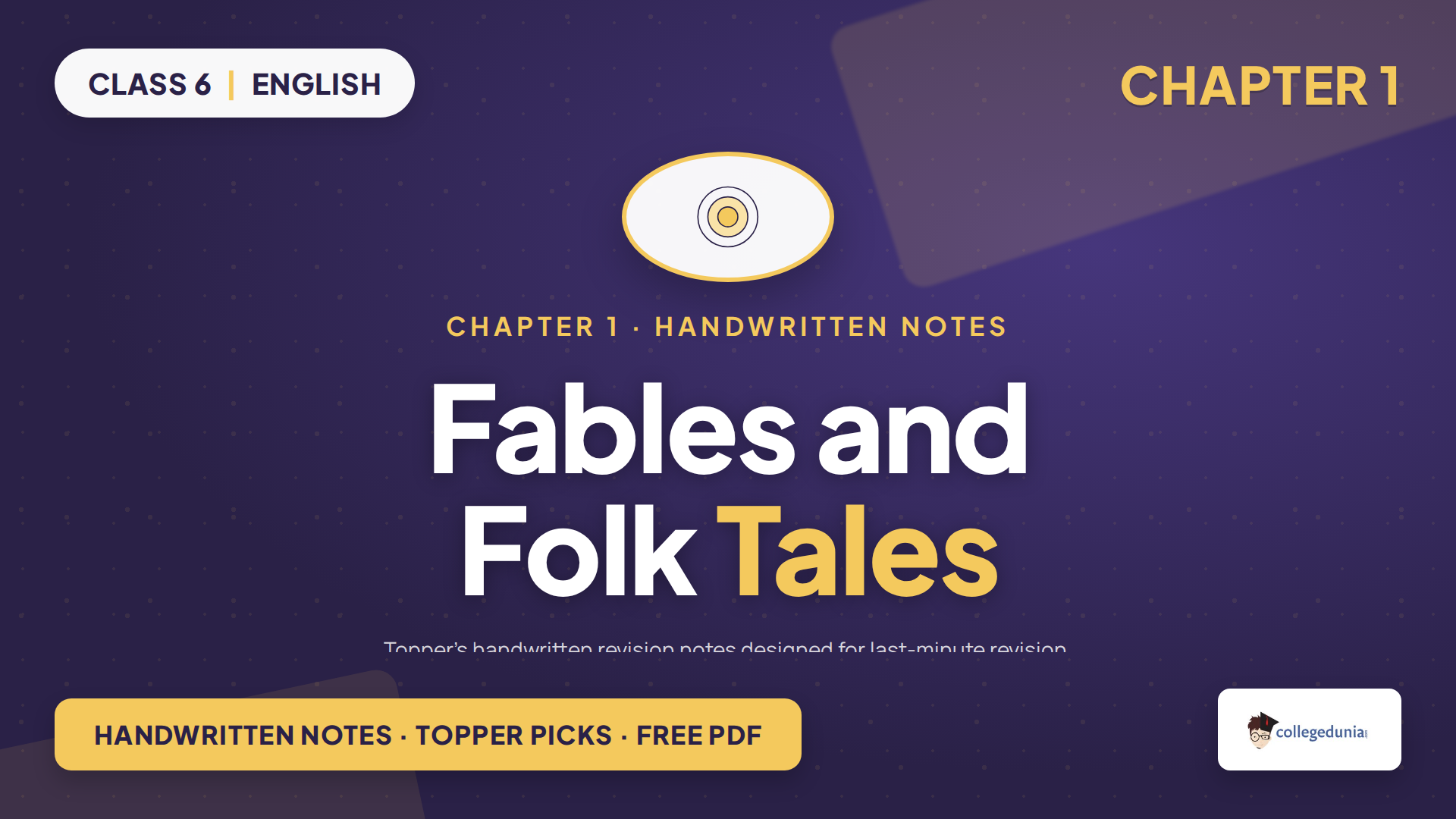 Class 6 English Poorvi Fables and Folk Tales handwritten notes