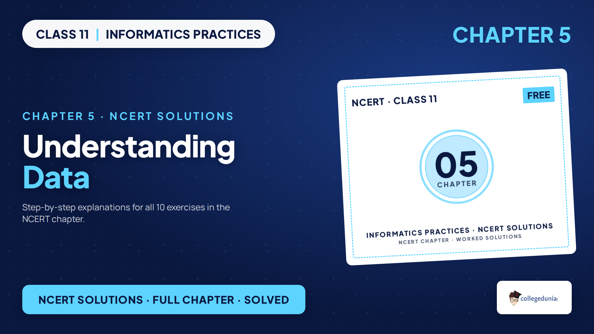 Understanding Data Class 11 Informatics Practices Chapter 5 NCERT Solutions