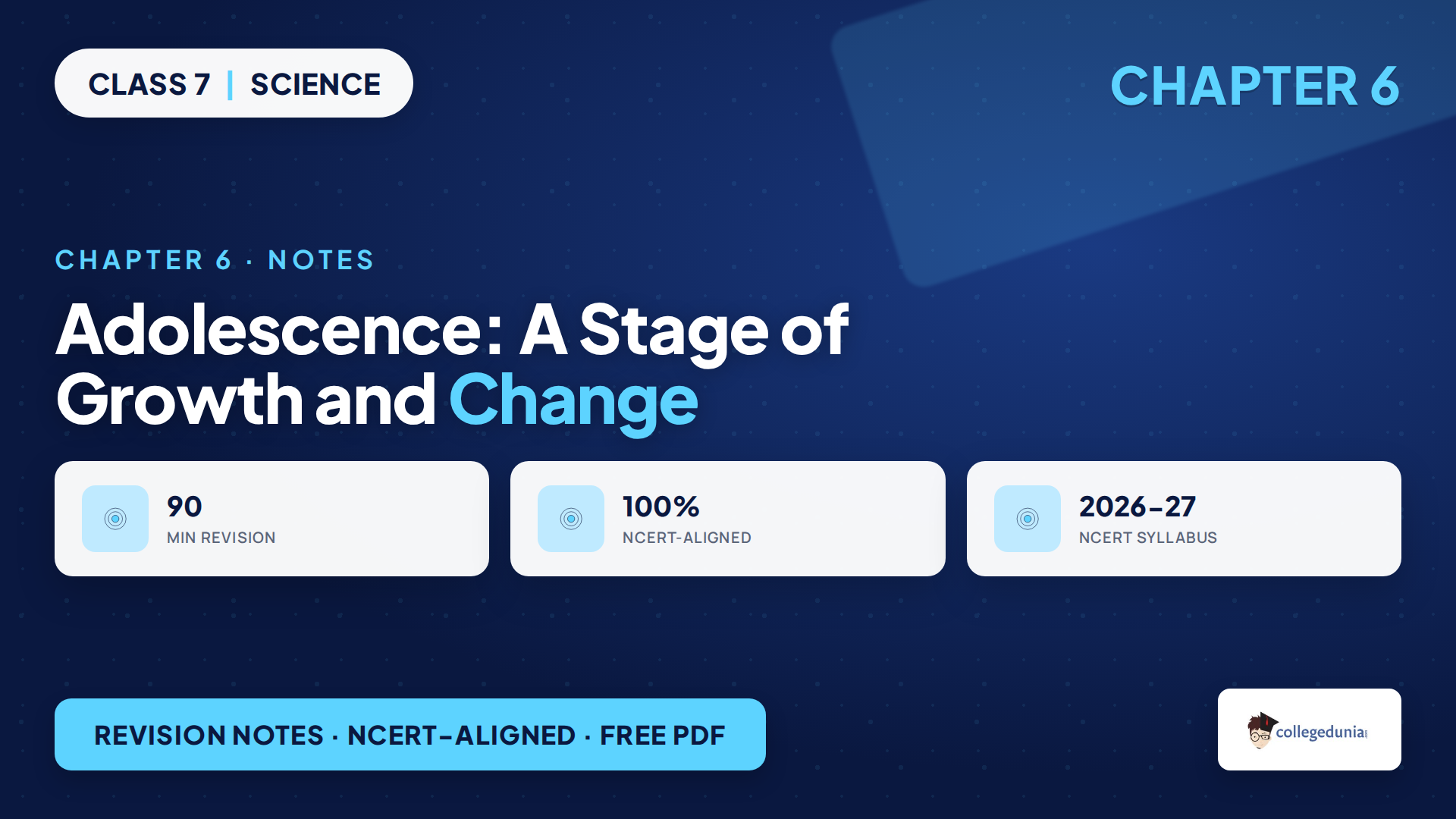 Adolescence: A Stage of Growth and Change Class 7 Science notes