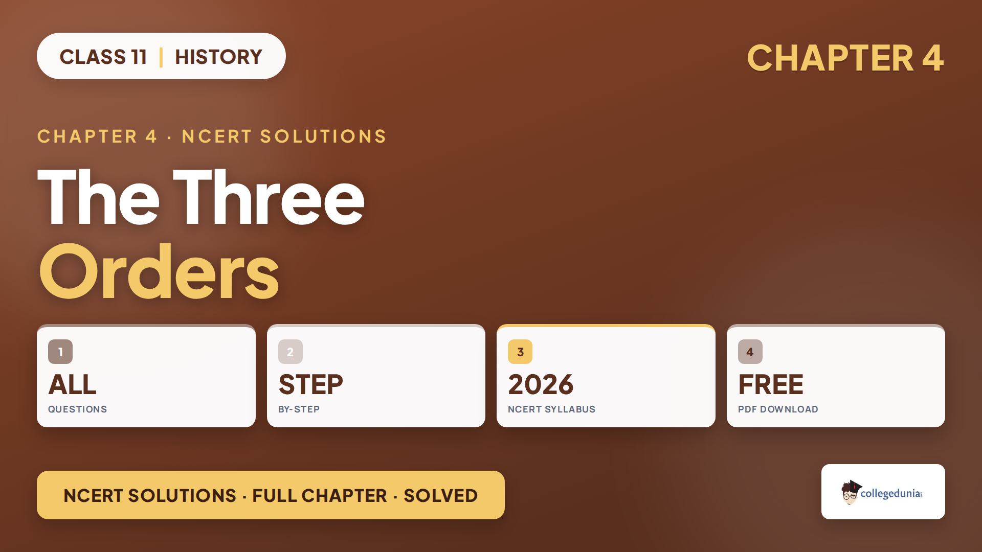 Class 11 History Chapter 4 The Three Orders NCERT Solutions