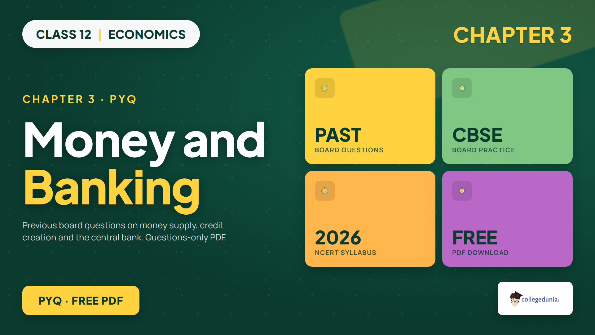 Class 12 Economics Money and Banking previous board questions