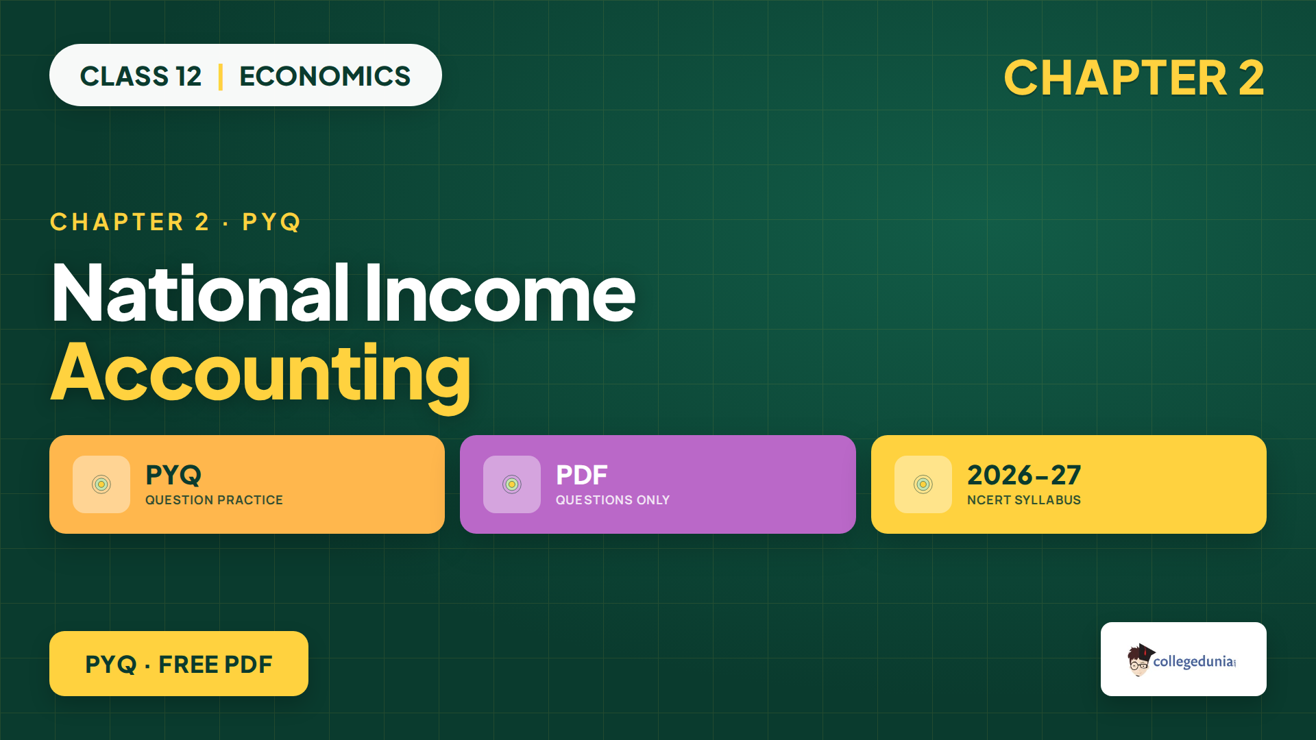 Class 12 Economics National Income Accounting PYQ question PDF