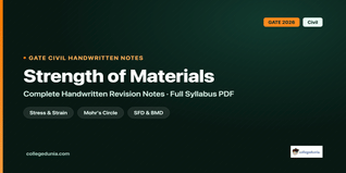 GATE Civil Strength of Materials Handwritten Notes