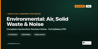 GATE Civil Environmental Engineering Air Solid Waste and Noise Handwritten Notes