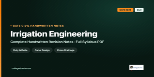 GATE Civil Irrigation Engineering Handwritten Notes