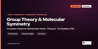 GATE Chemistry Group Theory and Molecular Symmetry Handwritten Notes