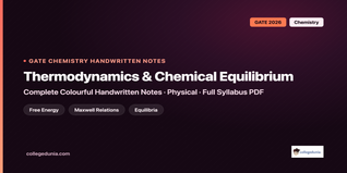 GATE Chemistry Thermodynamics and Chemical Equilibrium Handwritten Notes