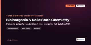 GATE Chemistry Bioinorganic and Solid State Chemistry Handwritten Notes
