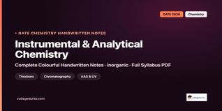 GATE Chemistry Instrumental and Analytical Chemistry Handwritten Notes