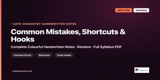GATE Chemistry Common Mistakes Shortcuts and Exam Hooks Handwritten Notes
