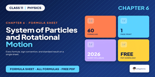 NCERT Formula Sheet Class 11 Physics Chapter 6 System of Particles and Rotational Motion