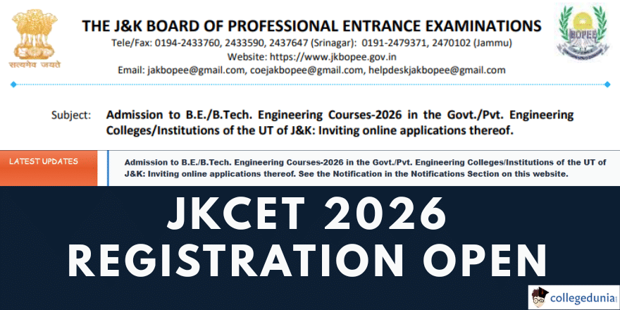 JKCET 2026 Registration Open