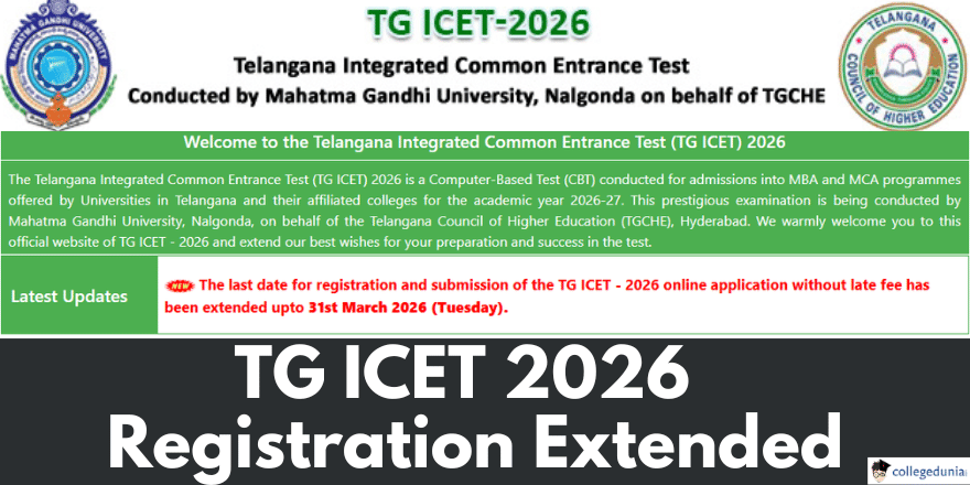 TG ICET 2026 Registration Deadline Extended
