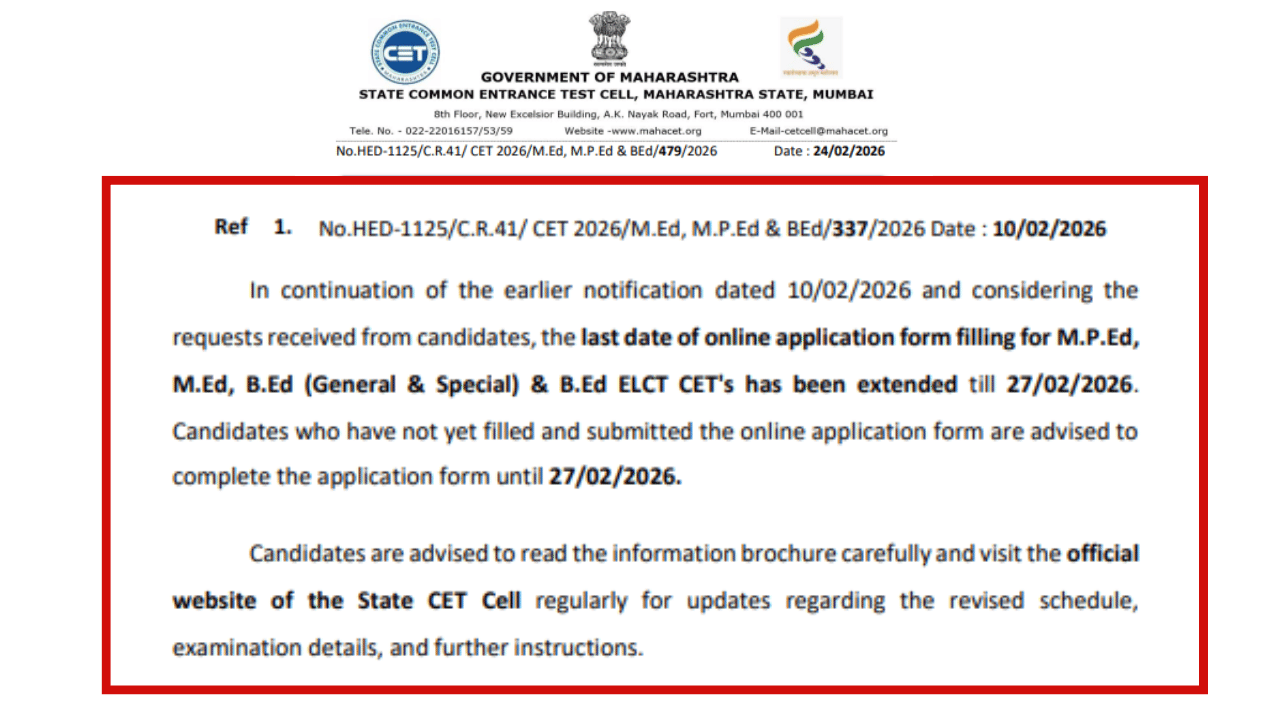  MAH CET 2026 @cetcell.mahacet.org
