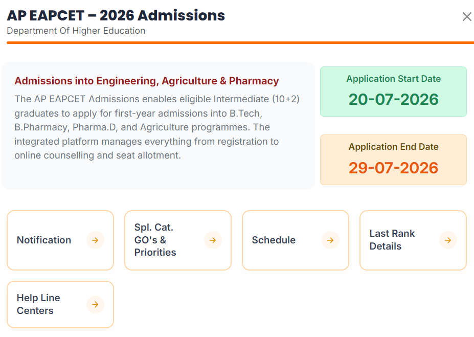 AP EAPCET 2026 Phase 1 Counselling Registration Begins