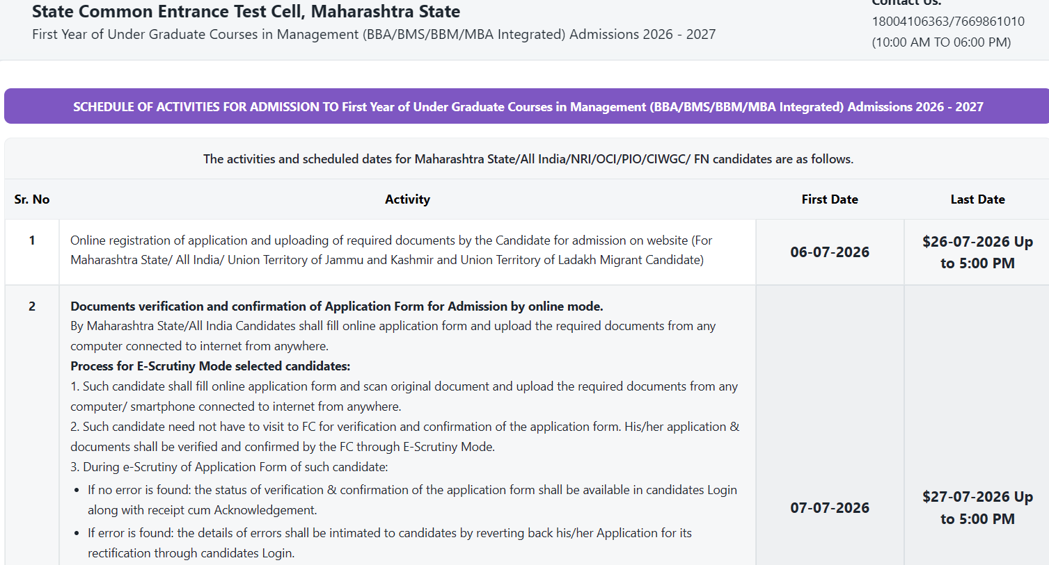 MAH BBA BCA CET CAP 2026 Verification Ends Today Merit List Out July 23