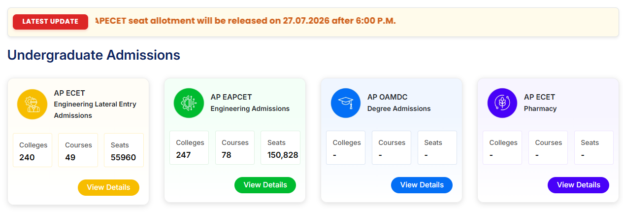 AP EAPCET 2026 Web Options Open Till July 31 Seat Allotment August 6