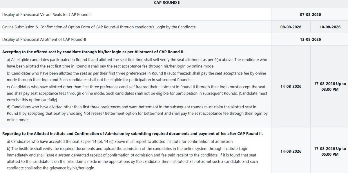 MAH MCA CET CAP 2026 Round 2 Seat Allotment Result Out