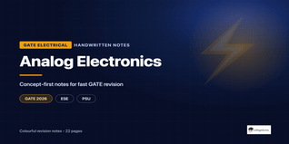 GATE Electrical Analog Electronics Handwritten Notes PDF