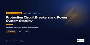 GATE Electrical Protection and Stability Handwritten Notes PDF