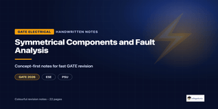 GATE EE Symmetrical Components and Faults Handwritten Notes