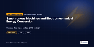 GATE Electrical Synchronous Machines Handwritten Notes PDF
