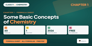 Class 11 Chemistry Chapter 1 Some Basic Concepts of Chemistry Formula Sheet PDF