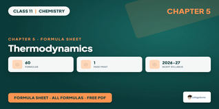 Class 11 Chemistry Chapter 5 Thermodynamics Formula Sheet PDF