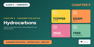 Class 11 Chemistry Chapter 9 Hydrocarbons Handwritten Notes PDF