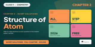 NCERT Solutions Class 11 Chemistry Chapter 2 Structure of Atom PDF