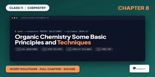NCERT Solutions Class 11 Chemistry Chapter 8 Organic Chemistry Some Basic Principles and Techniques PDF