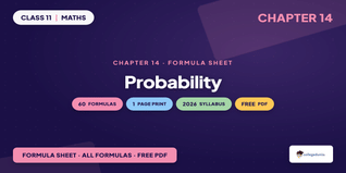 NCERT Formula Sheet Class 11 Maths Chapter 14 Probability