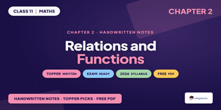 NCERT Handwritten Notes Class 11 Maths Chapter 2 Relations and Functions
