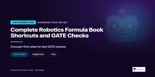 GATE Robotics Formula Book Handwritten Notes PDF