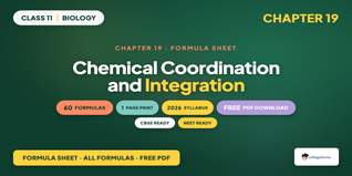 NCERT Formula Sheet Class 11 Biology Chapter 19 Chemical Coordination and Integration