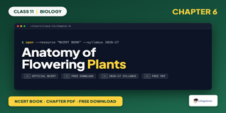 NCERT NCERT Book PDF Class 11 Biology Chapter 6 Anatomy of Flowering Plants