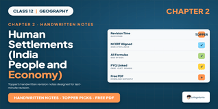 Human Settlements Class 12 Handwritten Notes PDF