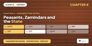 Peasants, Zamindars and the State Handwritten Notes