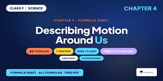Describing Motion Around Us Class 9 Formula Sheet