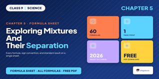 Exploring Mixtures Class 9 Science Formula Sheet