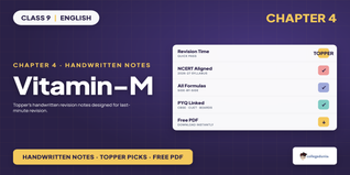 Vitamin-M Class 9 English Handwritten Notes