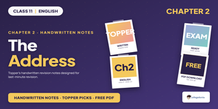 Class 11 English The Address Handwritten Notes PDF