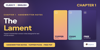 Class 11 English The Lament Handwritten Notes PDF