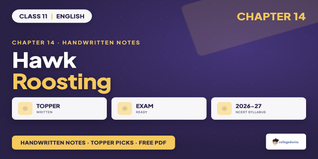 Class 11 English Hawk Roosting Handwritten Notes PDF