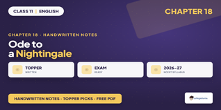 Class 11 English Ode to a Nightingale Handwritten Notes PDF